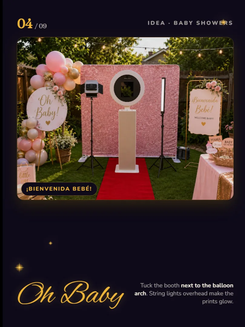 Baby showers — mirror photo booth