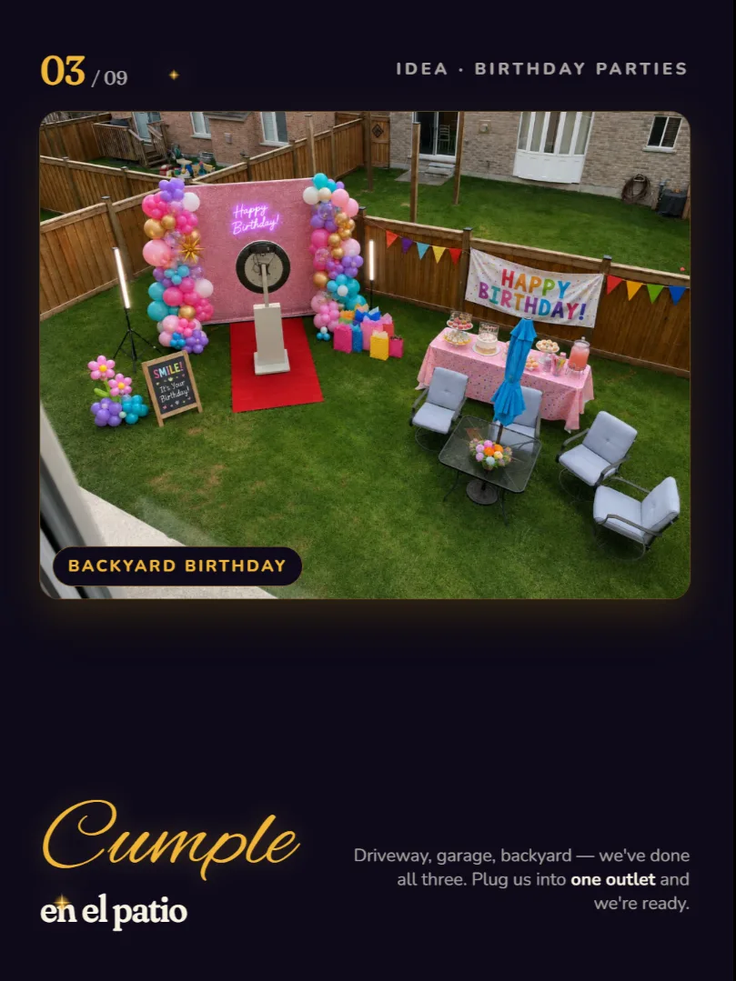 Birthdays — mirror photo booth